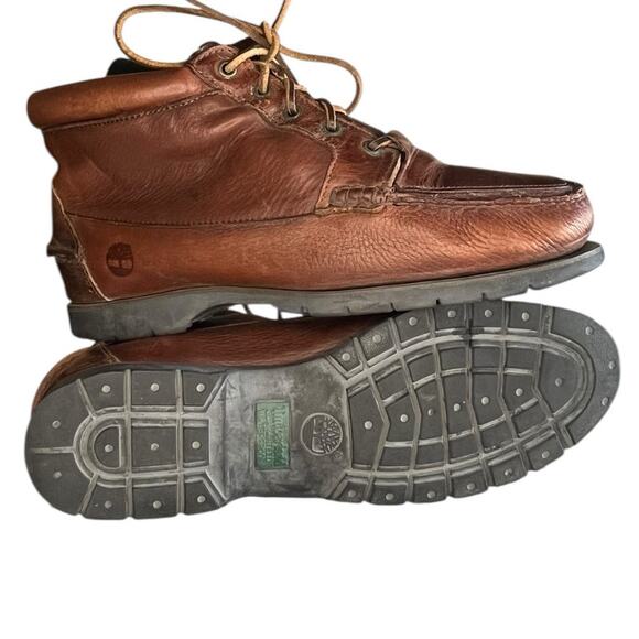 Women's Timberland Leather Vintage Hiking Ankle Chukka Boot Size 9.5M Brown - Picture 5 of 6
